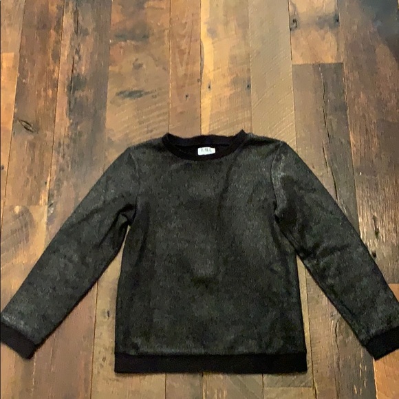 Girls Mia black sparkle sweatshirt - Picture 1 of 4